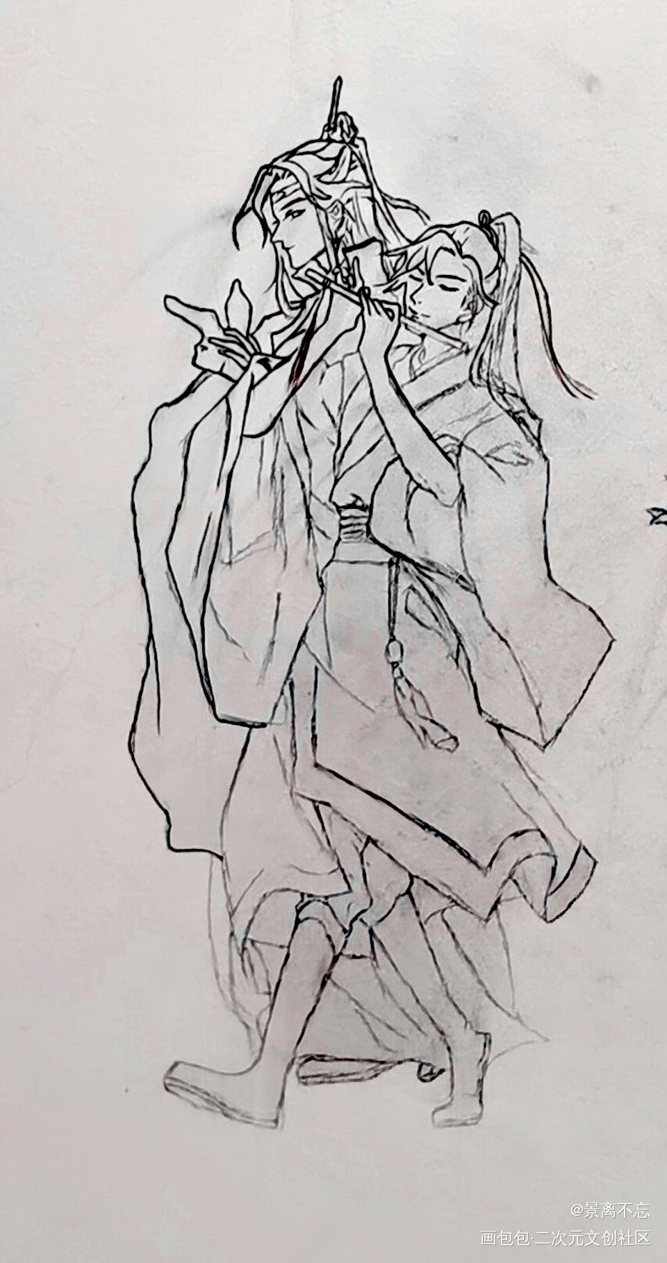 魔道祖师大壁画_魔道祖师忘羡蓝忘机魏无羡手绘绘画作品