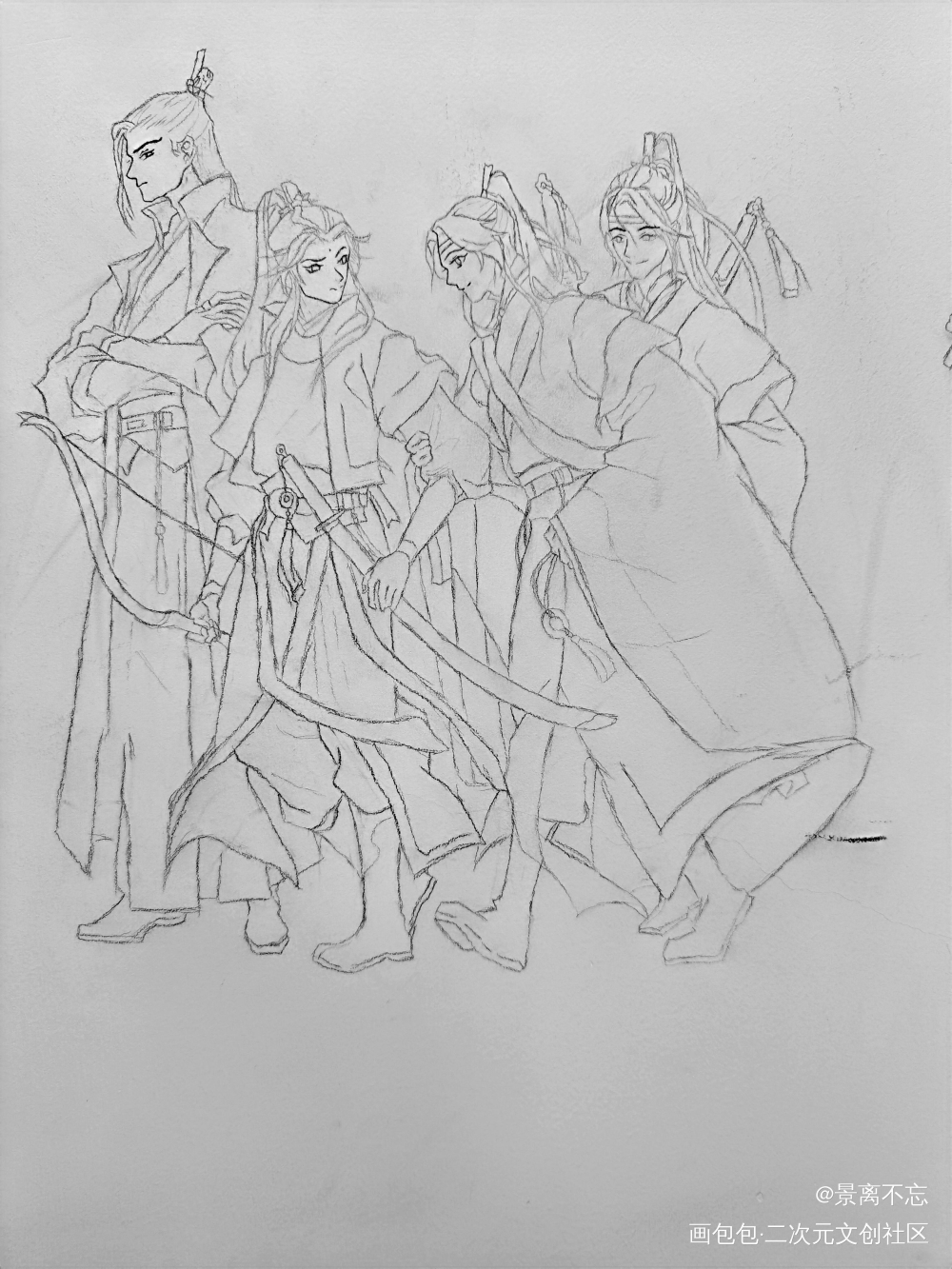 魔道祖师大壁画_魔道祖师忘羡蓝忘机魏无羡手绘绘画作品