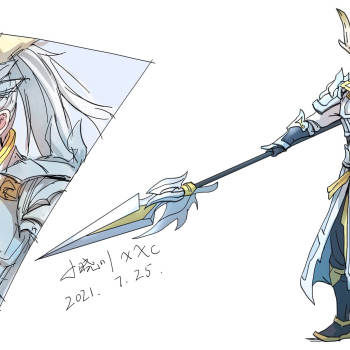 【绘画】韩信——白龙吟_王者荣耀白龙吟韩信平涂求点评同人每日英雄