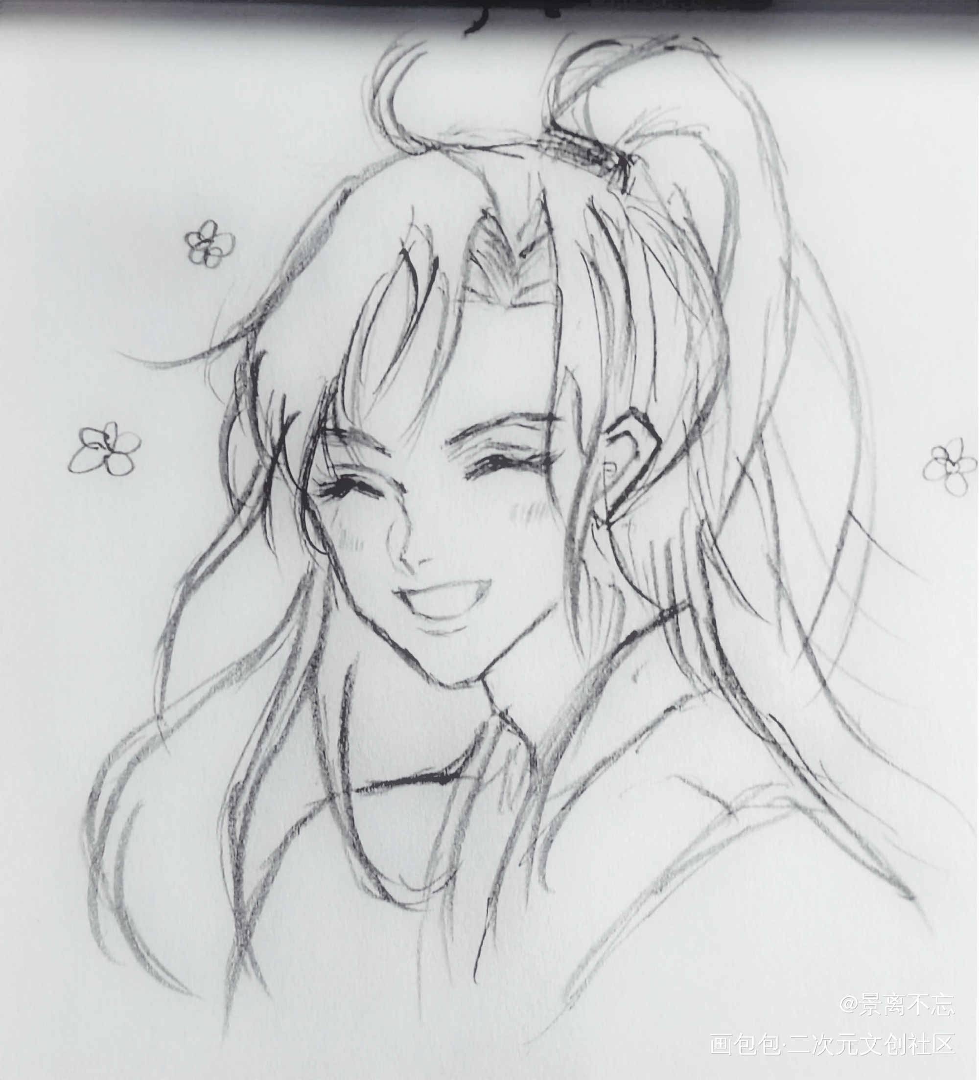 四张草稿_魔道祖师忘羡蓝忘机魏无羡手绘绘画作品