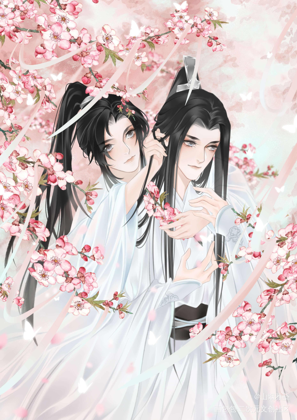 师尊，你头发乱了～_二哈和他的白猫师尊燃晚墨燃楚晚宁绘画作品