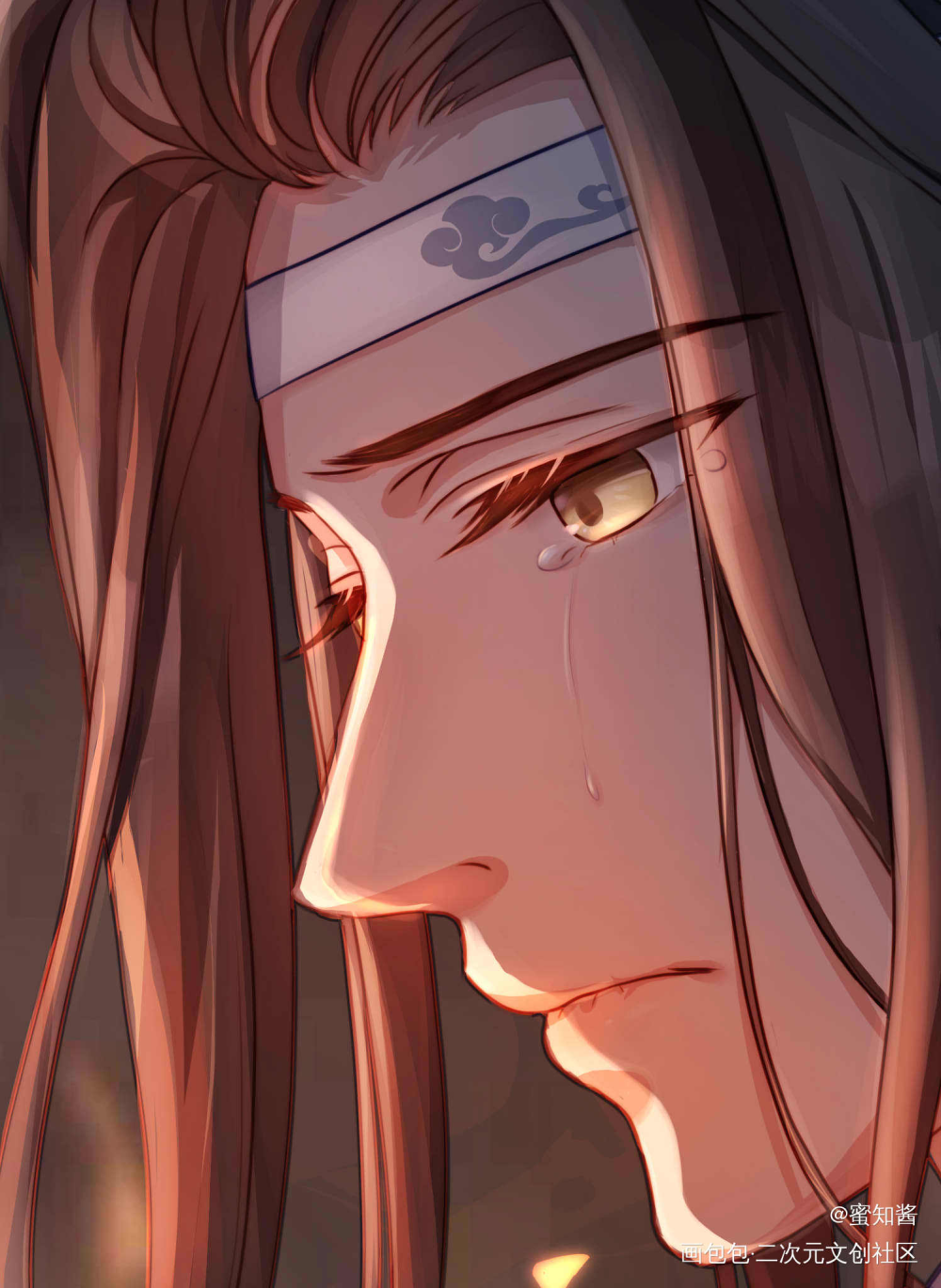 《泪》之少年组·少年叽_魔道祖师忘羡蓝忘机日系Q版我要上首推插画同人绘画作品