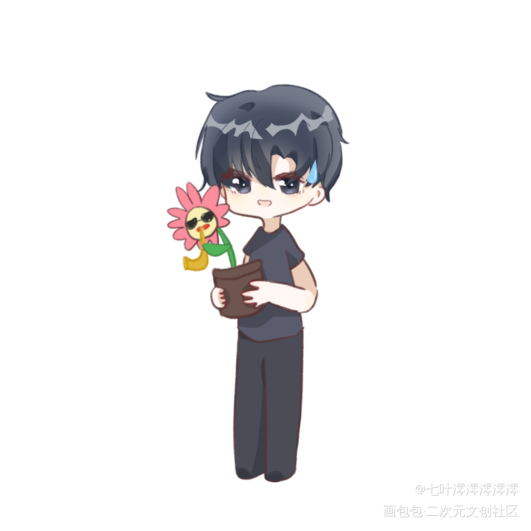 《 贺 朝 的 生 日 礼物》_伪装学渣贺朝Q版耽美小说木瓜黄二创绘画作品