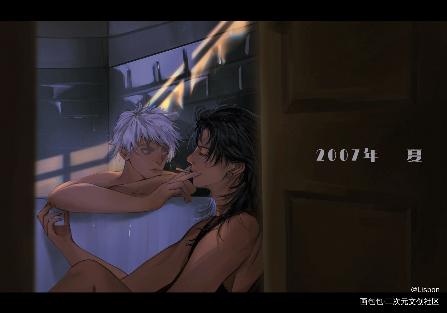 【夏五】你好，点点关注_咒术回战夏五夏油杰五条悟厚涂绘画作品