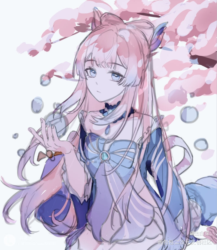 摸鱼_原神钟离日系同人绘画作品