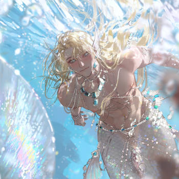 人鱼锦辛(谁把谁当真海妖番外)_谁把谁当真赵锦辛绘画作品