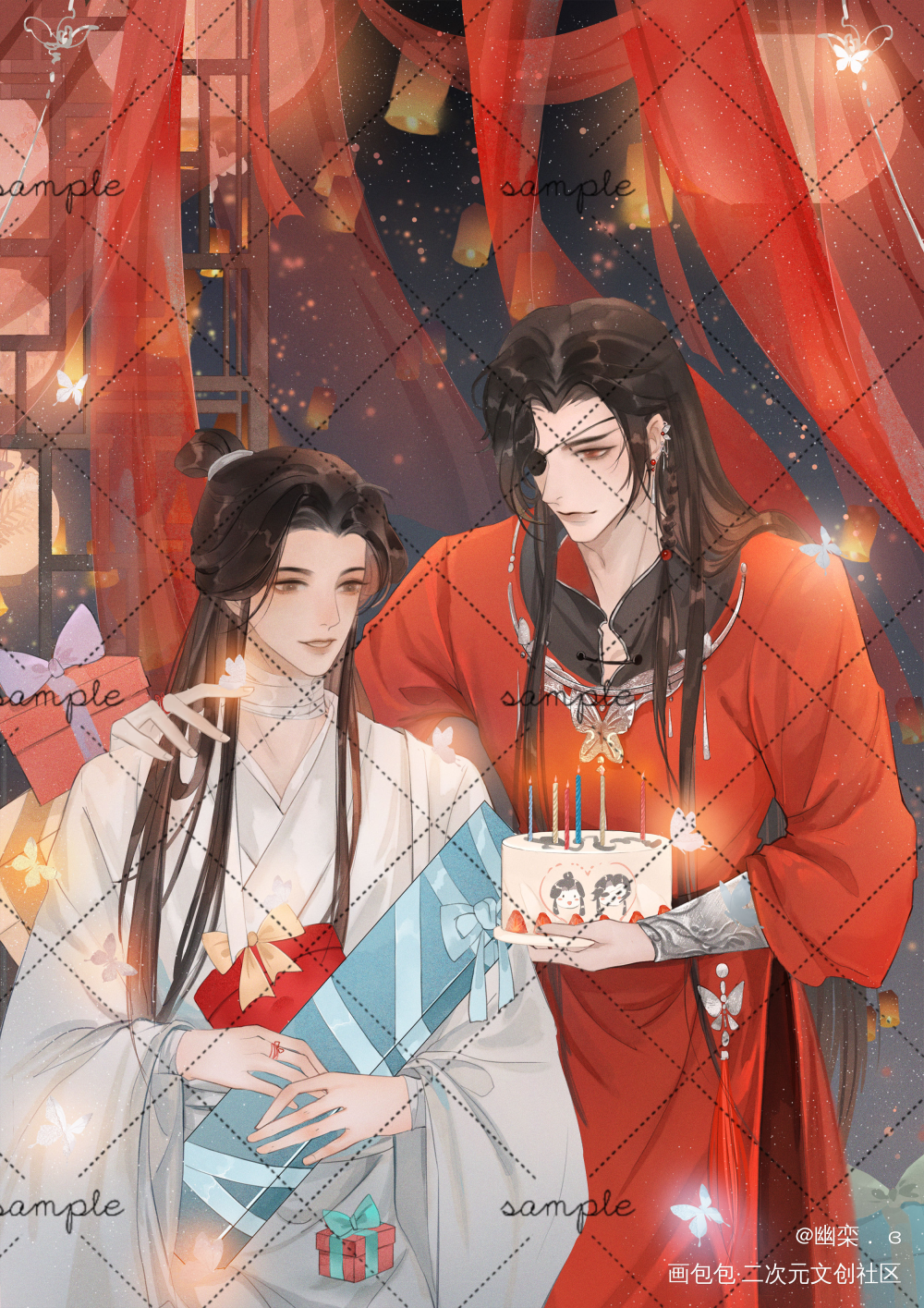 怜怜生贺约稿。_天官赐福花怜绘画作品