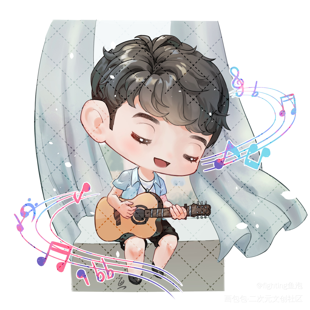 小胡老师~_光合积木Q版胡良伟绘画作品