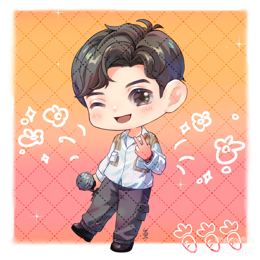 小胡老师~_光合积木Q版胡良伟绘画作品
