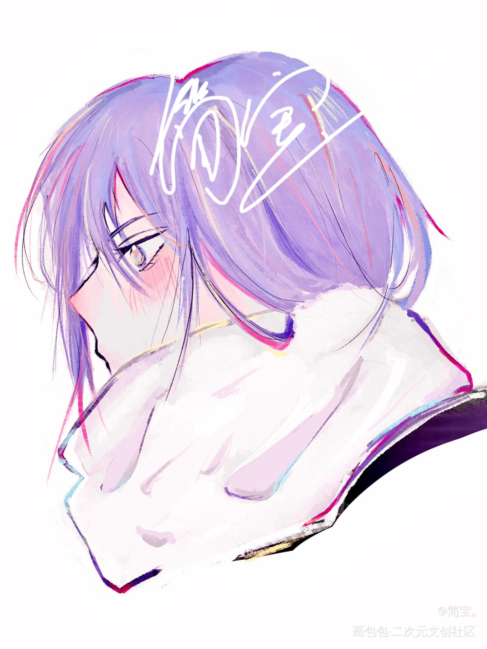 摸鱼_厚涂日系绘画作品