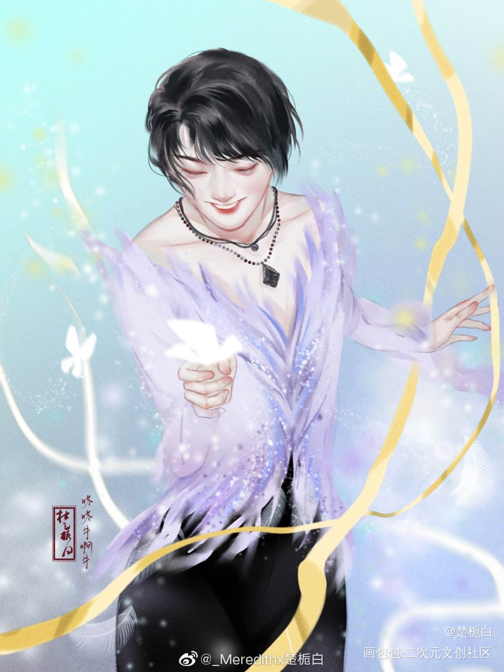 摸柚子。_羽生结弦摸鱼绘画作品