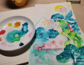 荷花精（求赞求赞）_绘画作品
