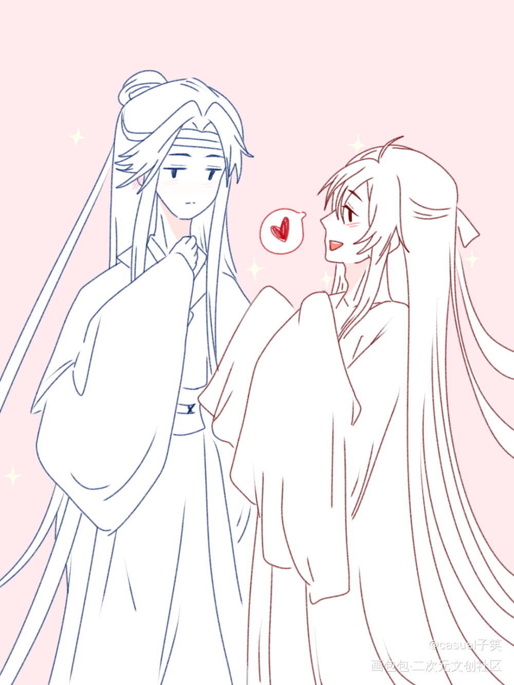 忘羡68_魔道祖师忘羡蓝忘机魏无羡同人绘画作品