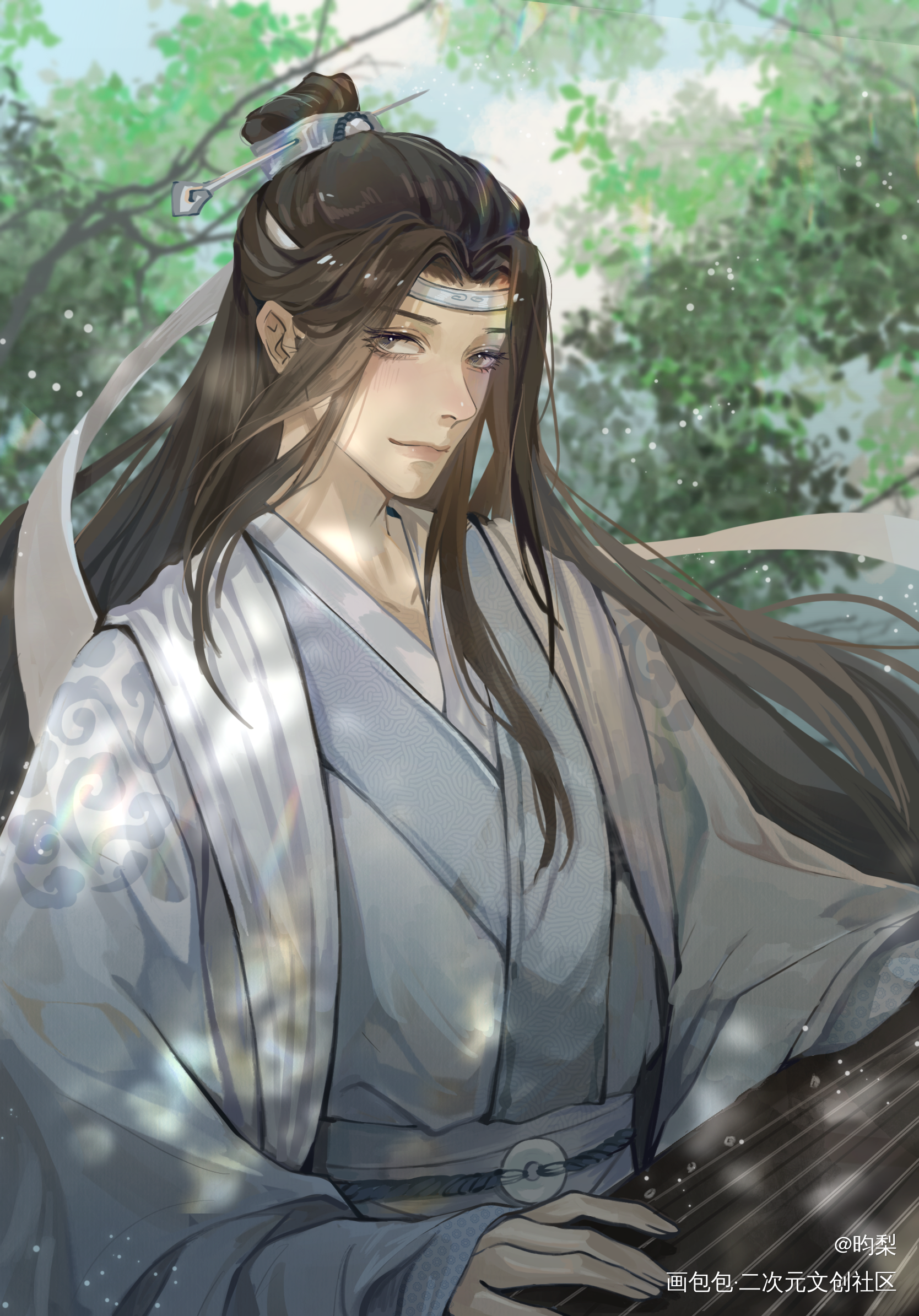 二gege的场合_魔道祖师忘羡蓝忘机厚涂日系绘画作品