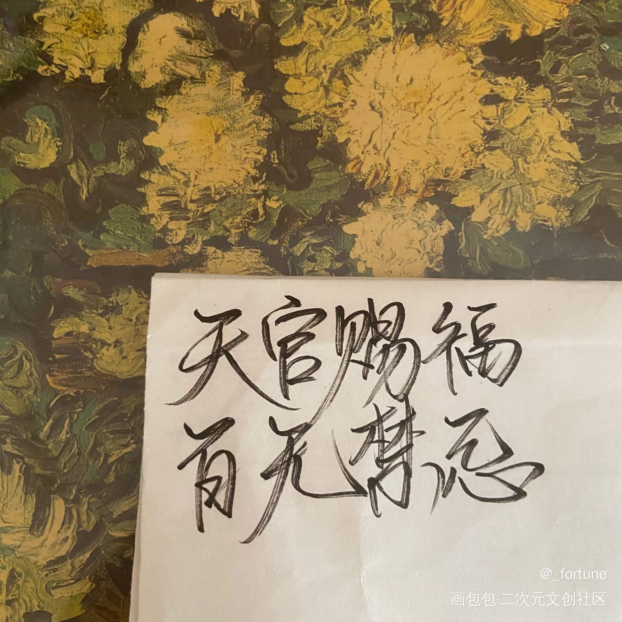 天官赐福百无禁忌_天官赐福花怜我要上首推字体设计见字如晤手写绘画作品