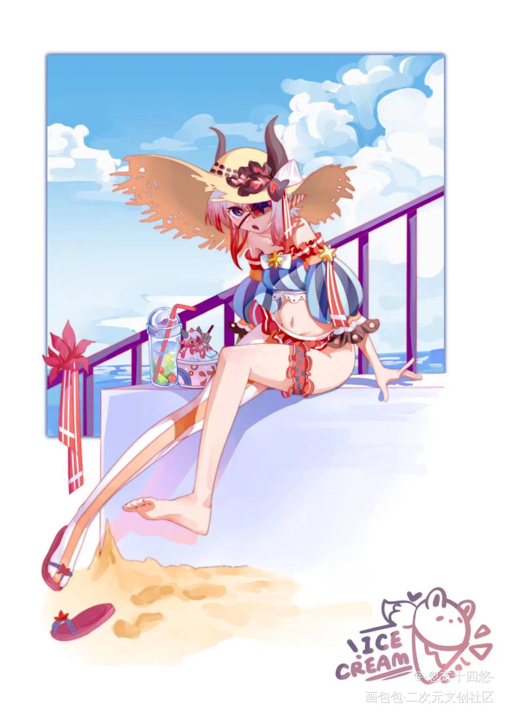 返送六连_立绘平涂Q版头像插画原创oc绘画作品
