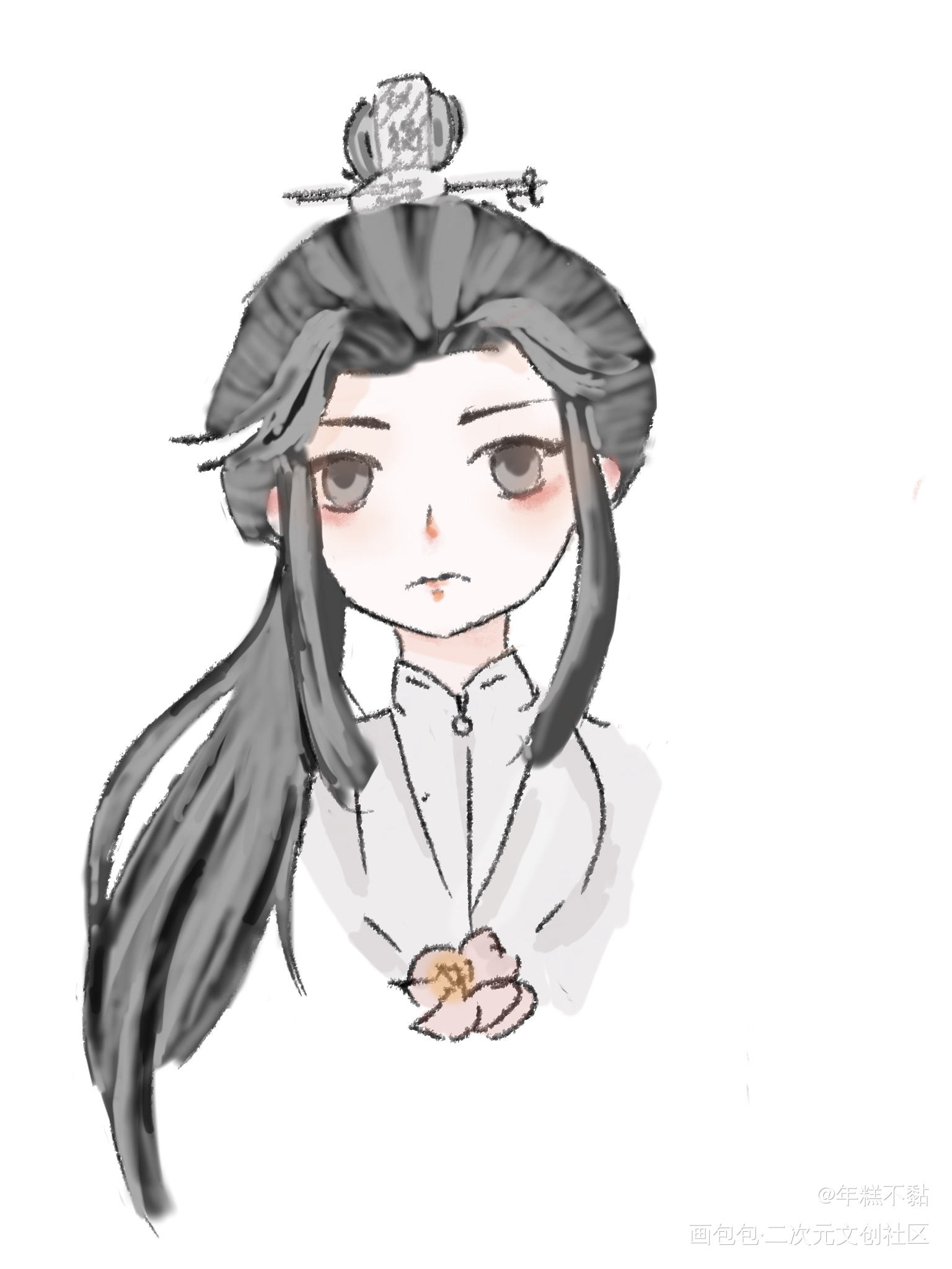 晚宁_二哈和他的白猫师尊Q版绘画作品
