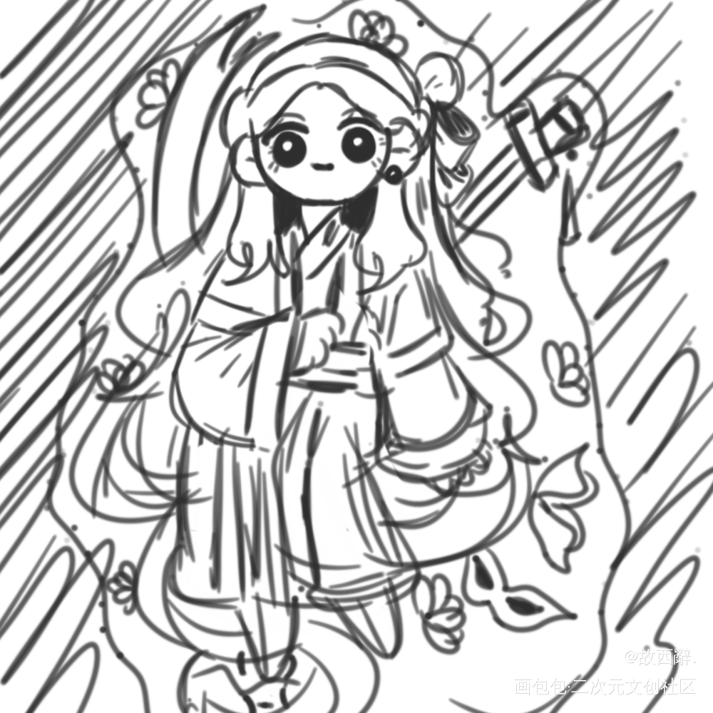 _天官赐福花怜绘画作品