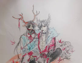 天官赐福（模仿灰灰老师，求赞）_绘画作品