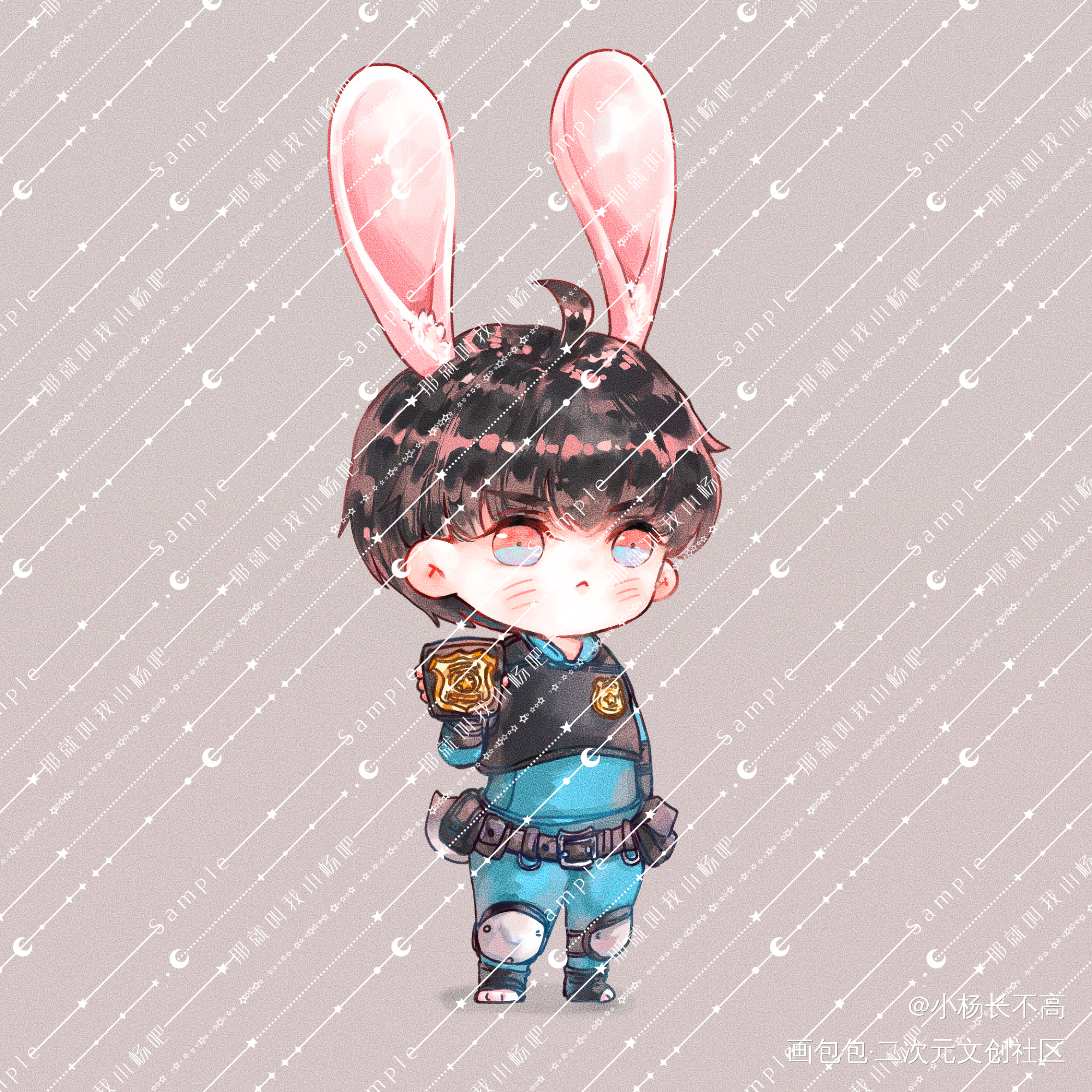 简哥生日约的稿子～_188男团李简Q版绘画作品