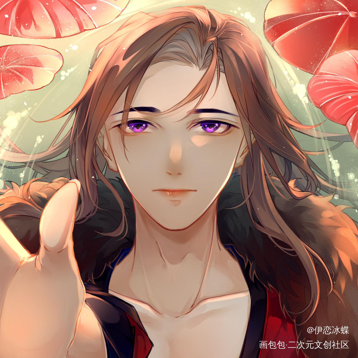 倩女联动踏仙君_二哈和他的白猫师尊踏仙君墨燃古风平涂同人倩女幽魂手游墨微雨绘画作品