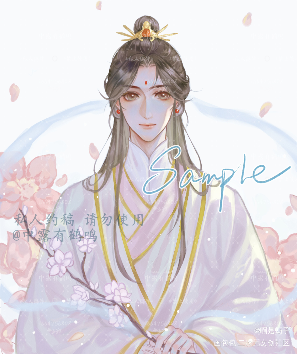 天官赐福_天官赐福花怜绘画作品