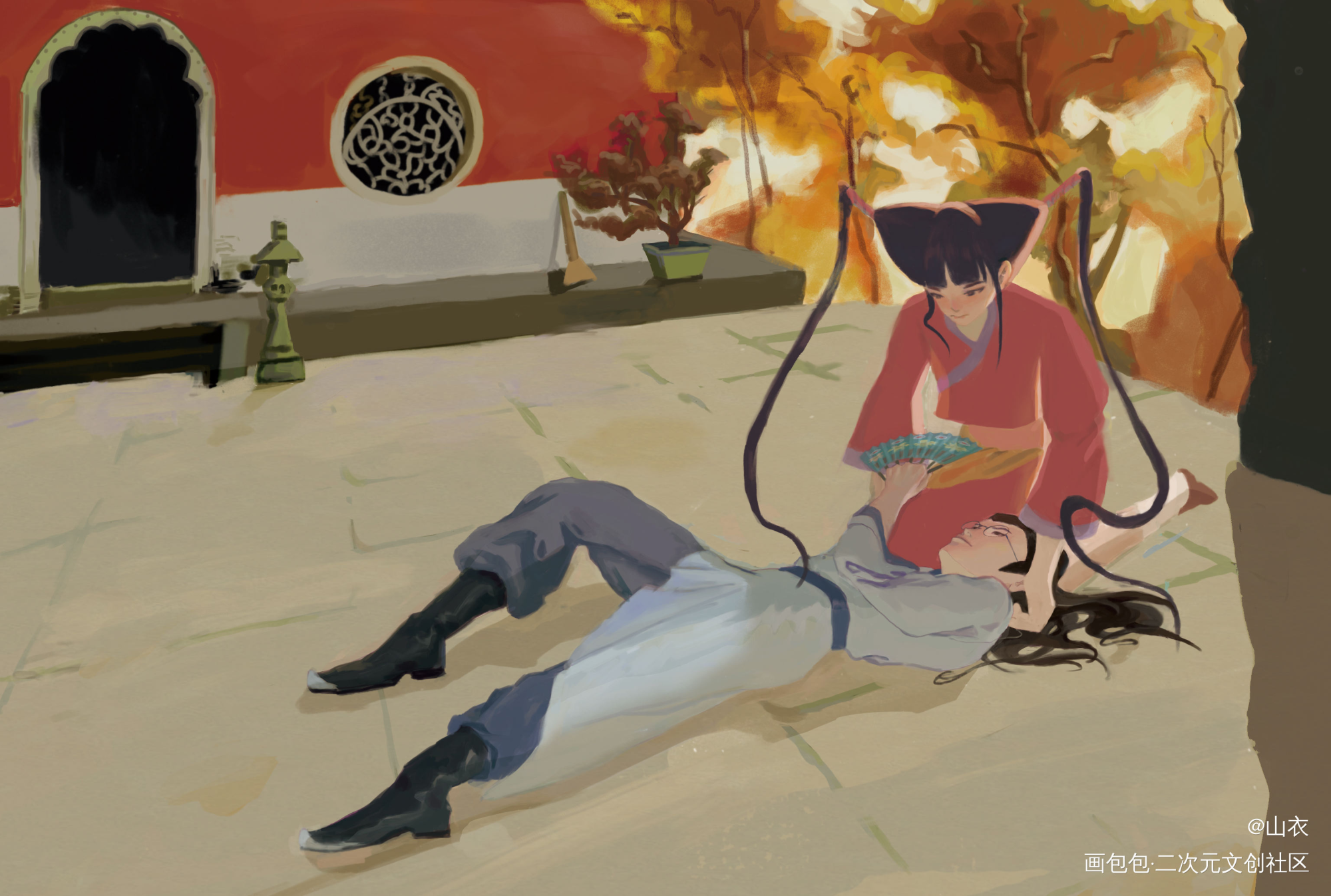 中华小子龙兰同人图_中华小子平涂龙兰绘画作品