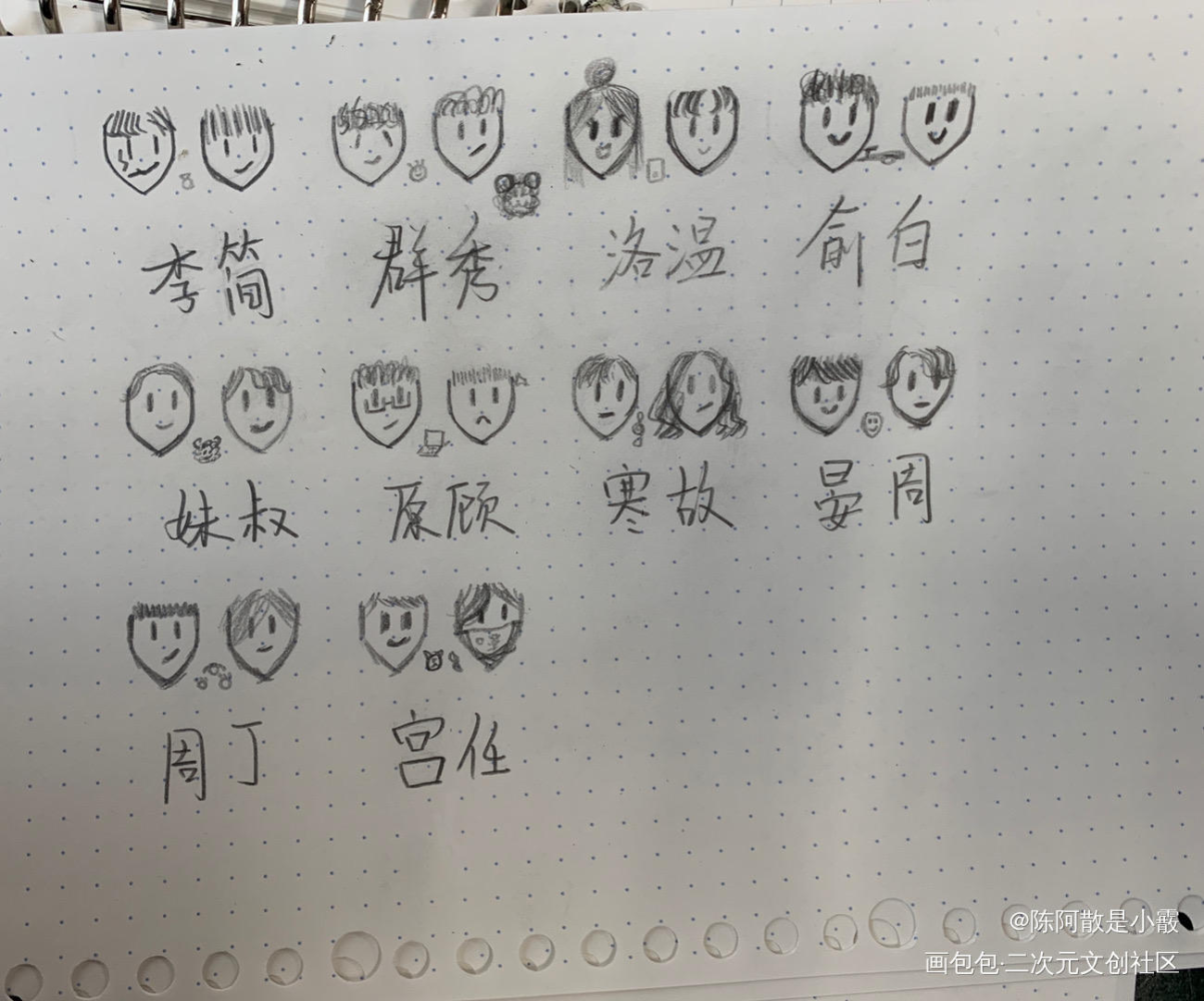 随手在草稿纸上画的小小人_188男团手绘绘画作品