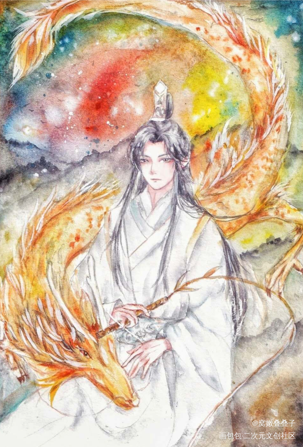 晚宁_二哈和他的白猫师尊燃晚楚晚宁绘画作品