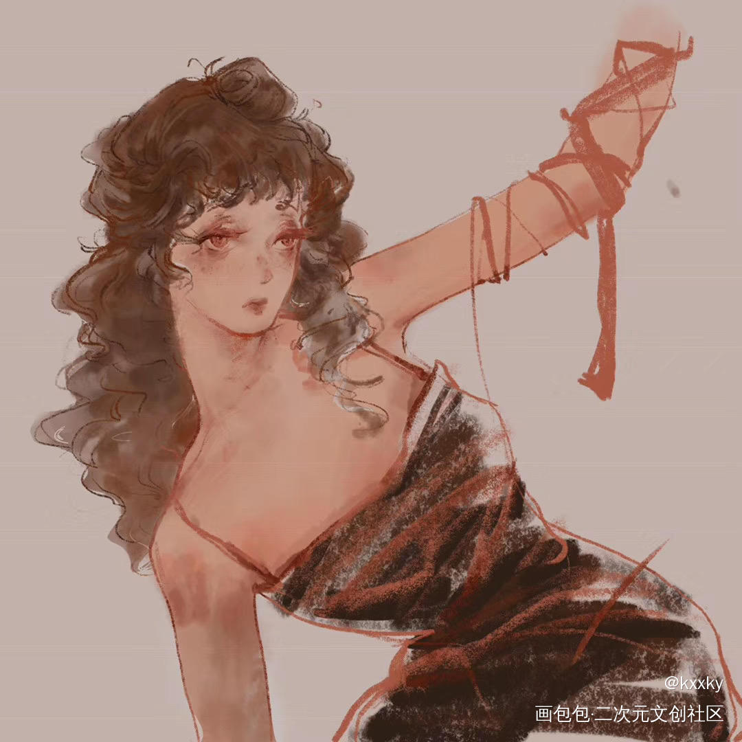 红丝带！_手绘绘画作品