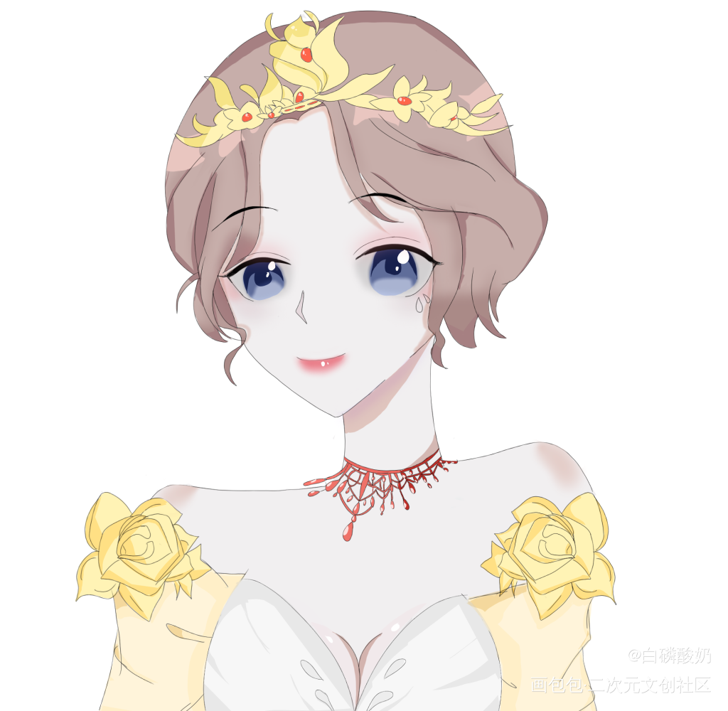温柔的红夫人_平涂绘画作品
