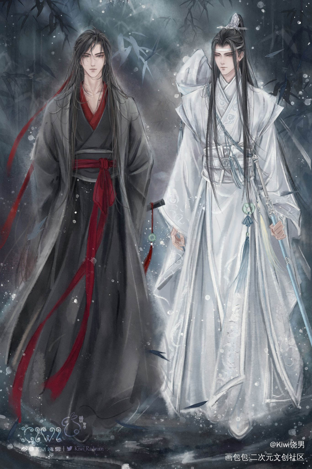 《忘羡》前世今生_魔道祖师忘羡蓝忘机魏无羡绘画作品