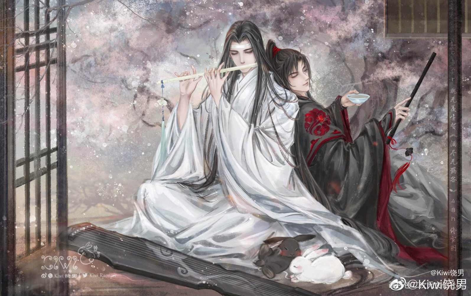 《忘羡》白玉笛_魔道祖师忘羡蓝忘机魏无羡绘画作品