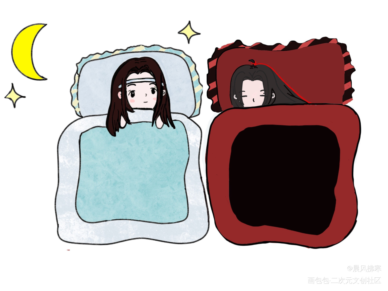 晚安_魔道祖师忘羡绘画绘画作品
