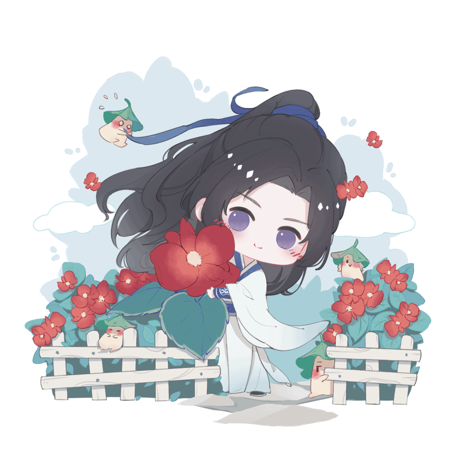 折花燃_二哈和他的白猫师尊绘画作品