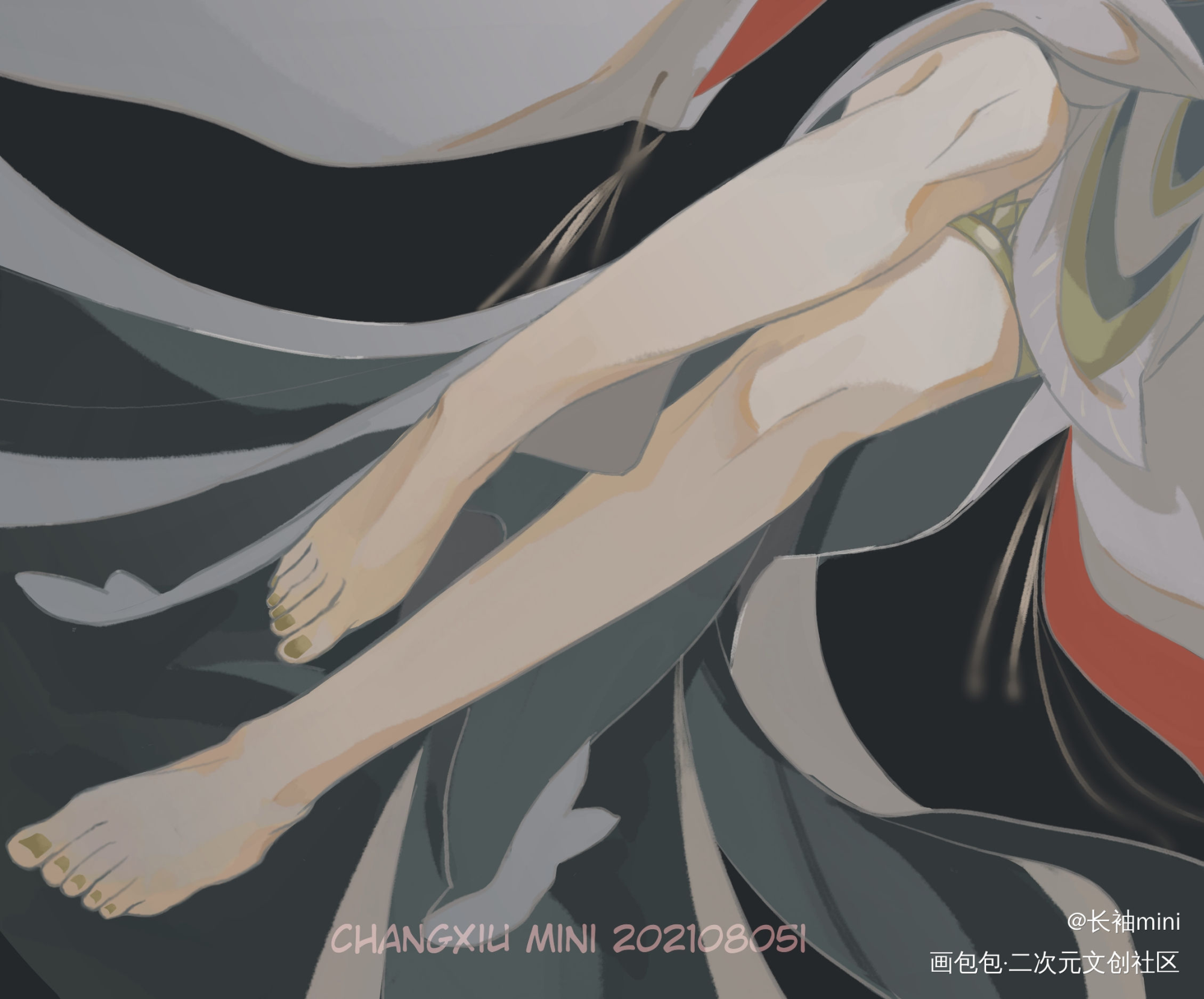 腿！_帝释天绘画阴阳师手游绘画作品