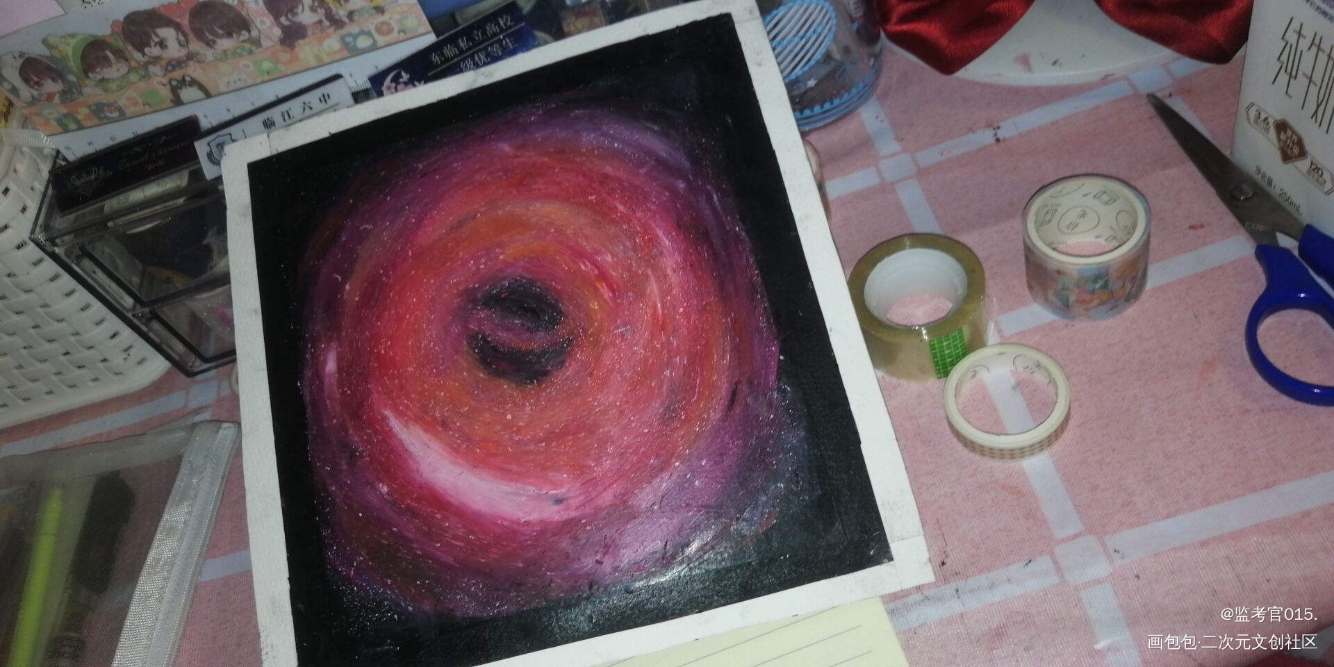 玫瑰星云_我只喜欢你的人设自习手绘绘画作品