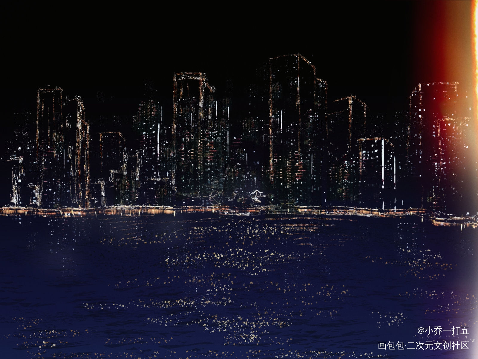 摸了一条屑鱼_平涂插画板绘绘画作品