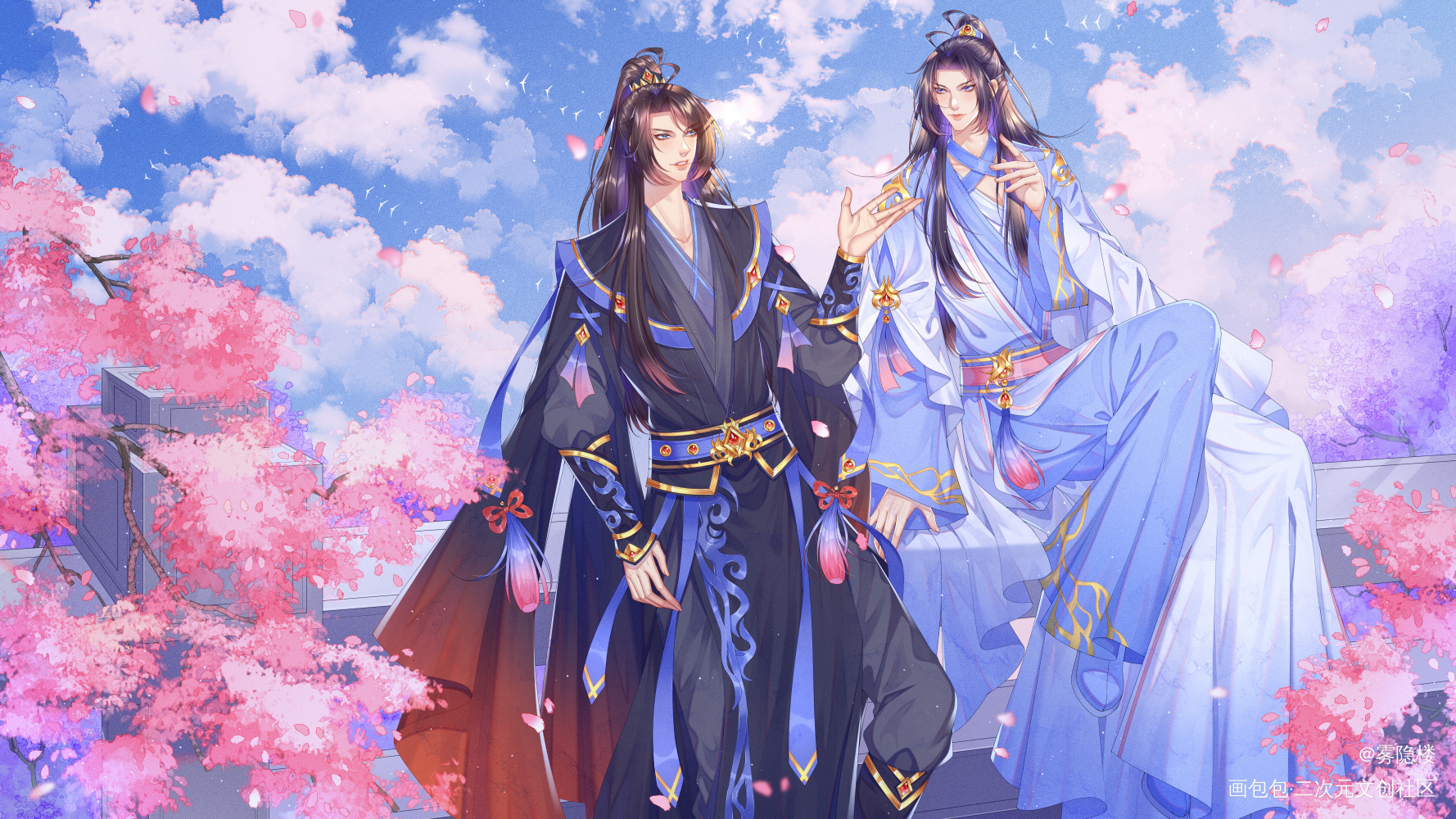 二哈和他的白猫师尊_二哈和他的白猫师尊燃晚墨燃楚晚宁古风绘画作品