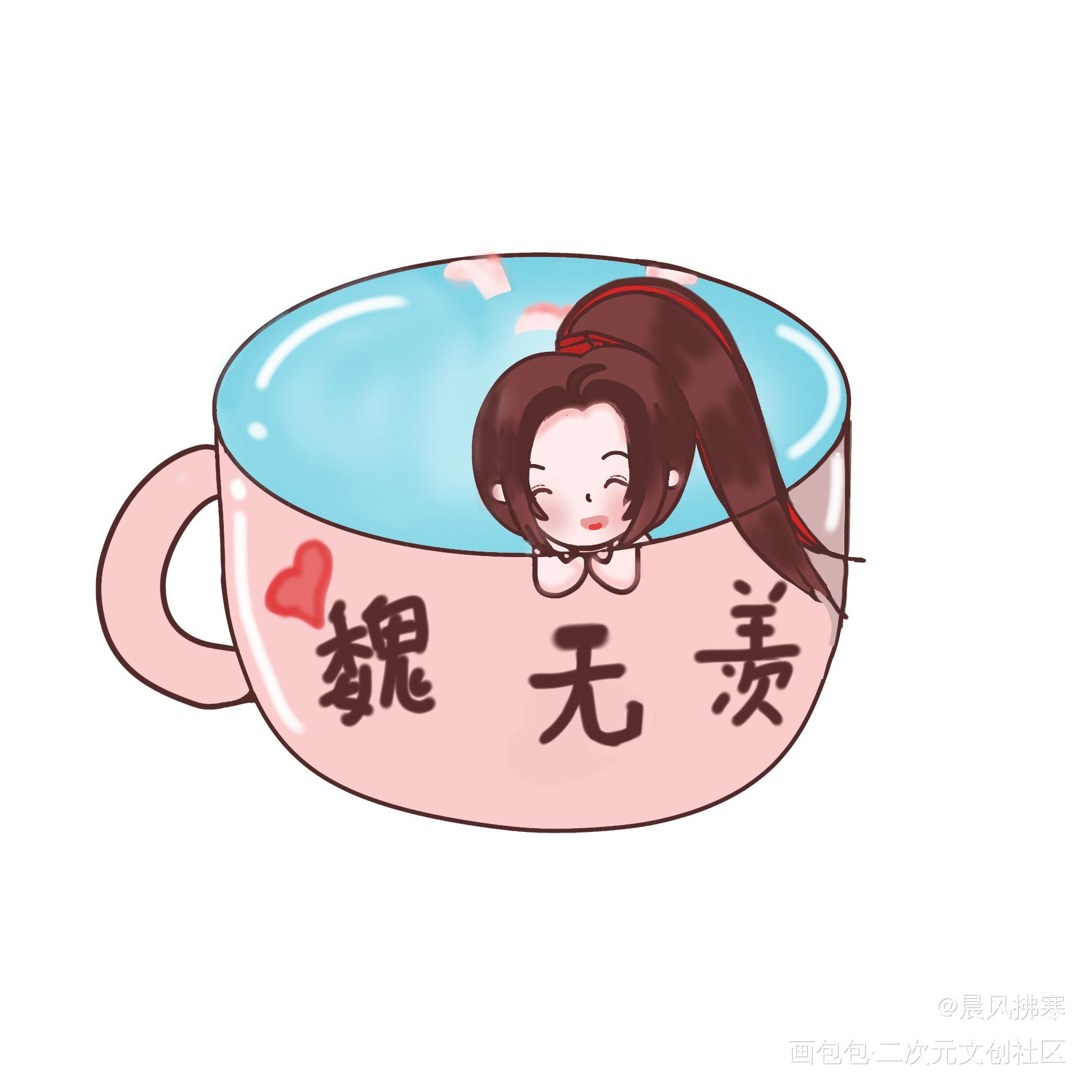 俩杯子_魔道祖师忘羡绘画绘画作品