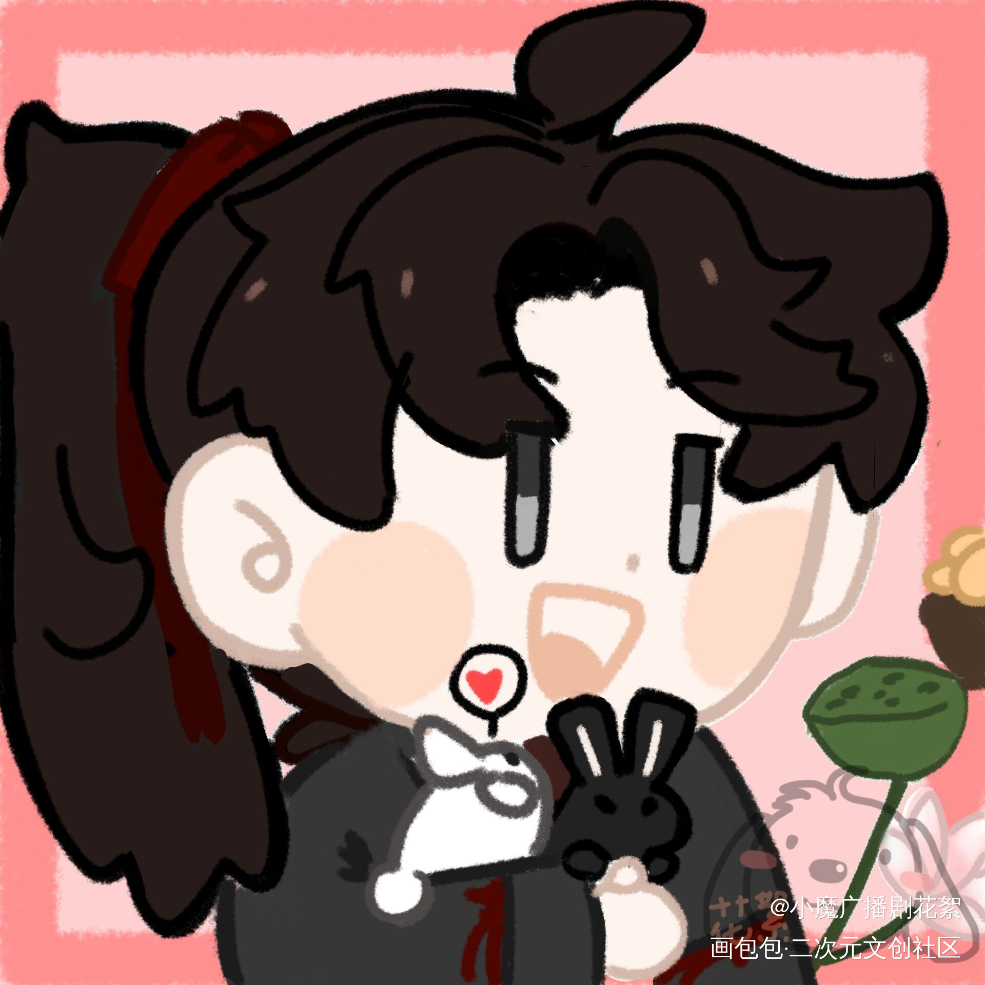 “带茎的莲蓬比不带茎的好吃”_魔道祖师忘羡我要上首推墨香铜臭绘画作品