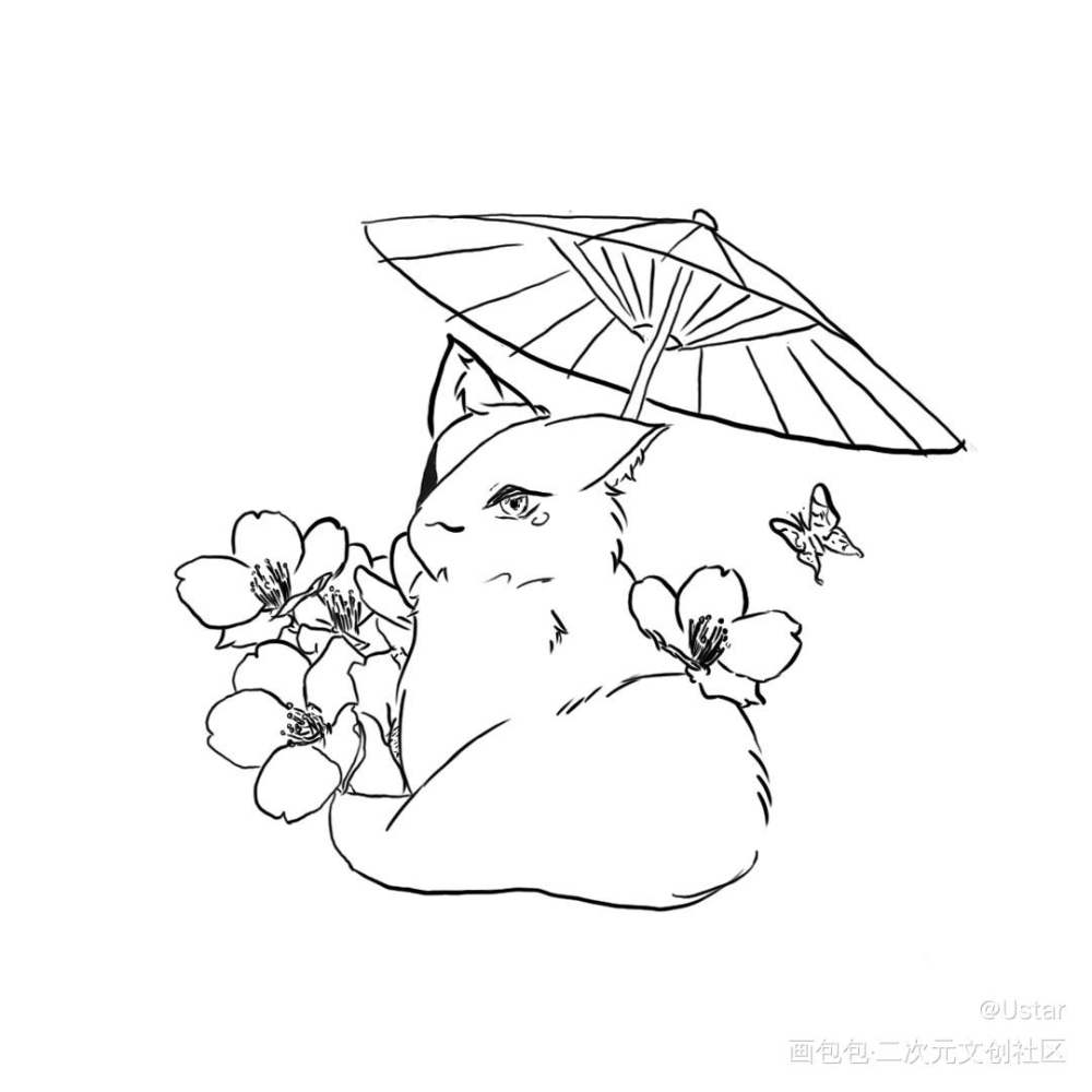 狐花_天官赐福描摹绘画作品