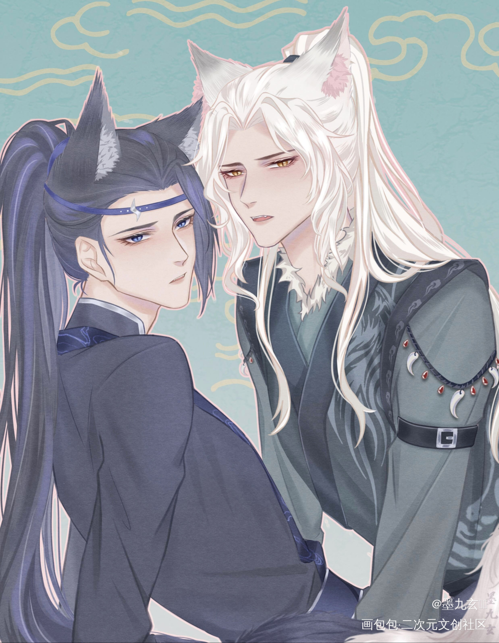 两只大狗狗_古风原创绘画作品