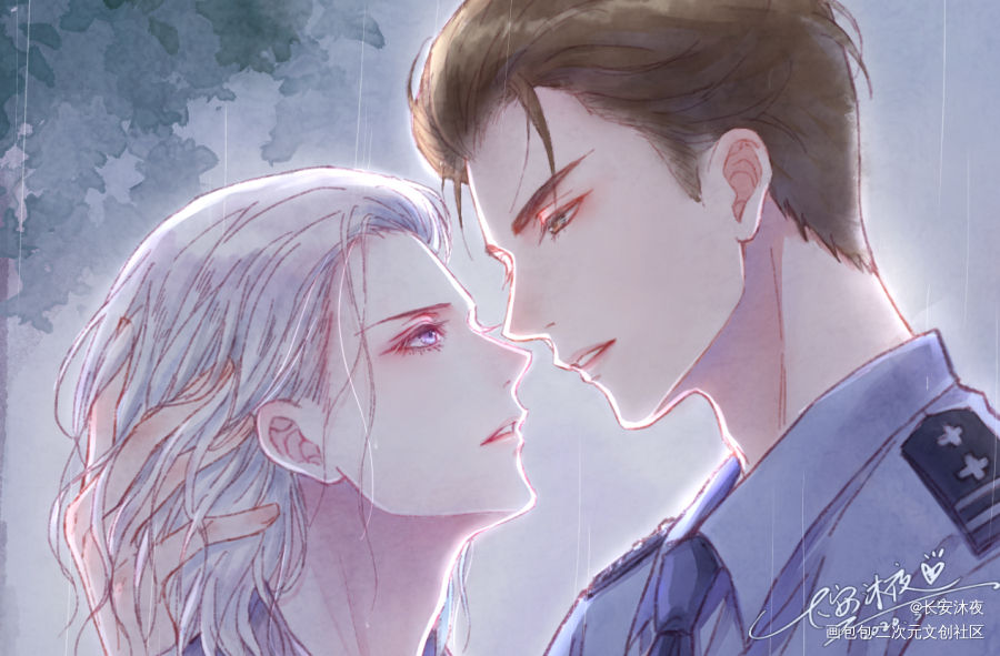 【舟渡】西岭雨中人_默读绘画作品