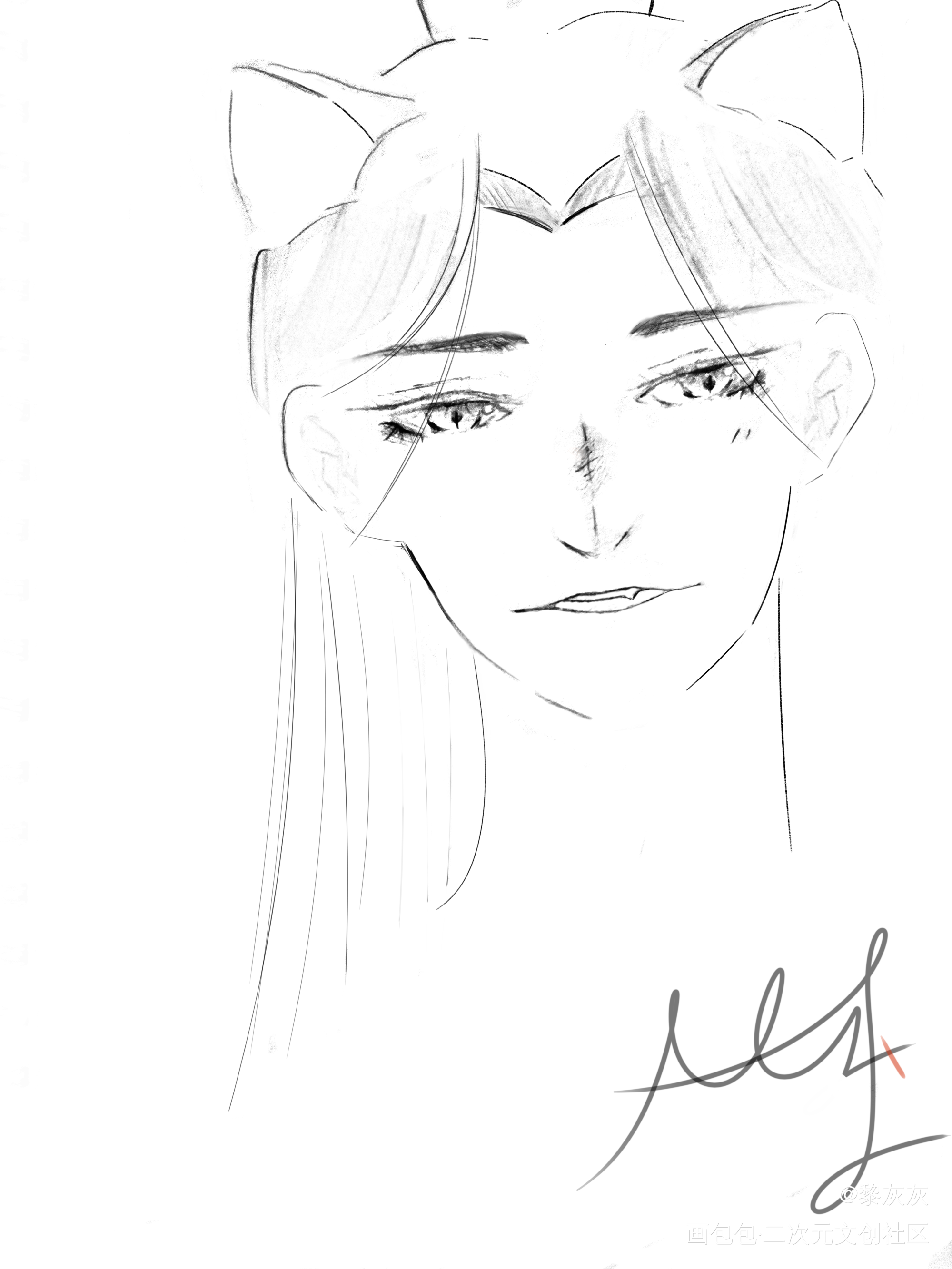 _二哈和他的白猫师尊燃晚楚晚宁手绘绘画作品