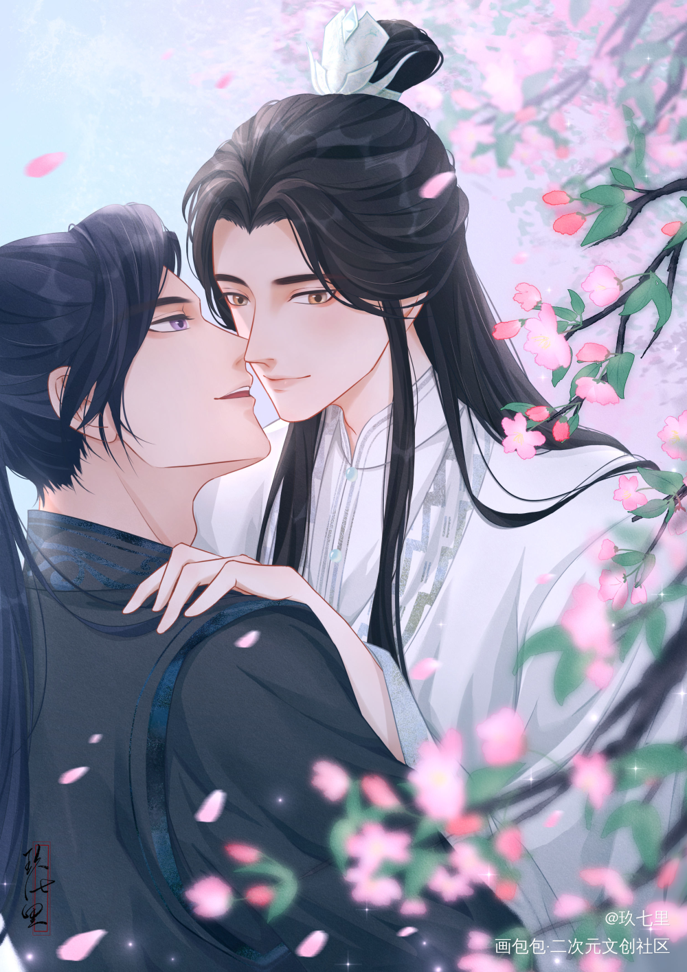 师尊，生辰喜乐！_二哈和他的白猫师尊燃晚楚晚宁古风平涂绘画作品