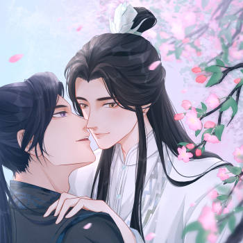 二哈和他的白猫师尊燃晚楚晚宁古风平涂绘画作品