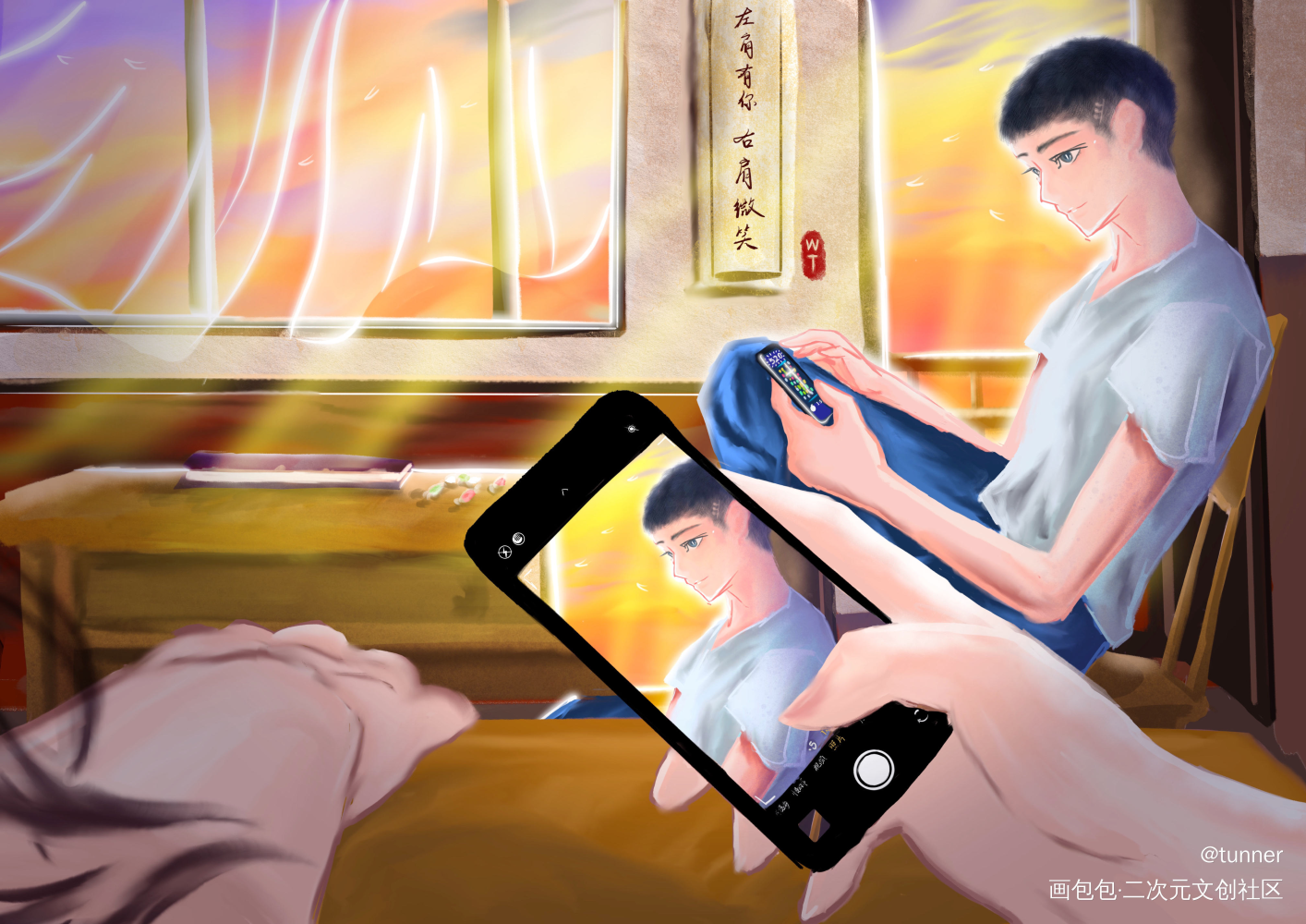 顾飞！嗯？咔嚓！_撒野顾飞厚涂绘画作品