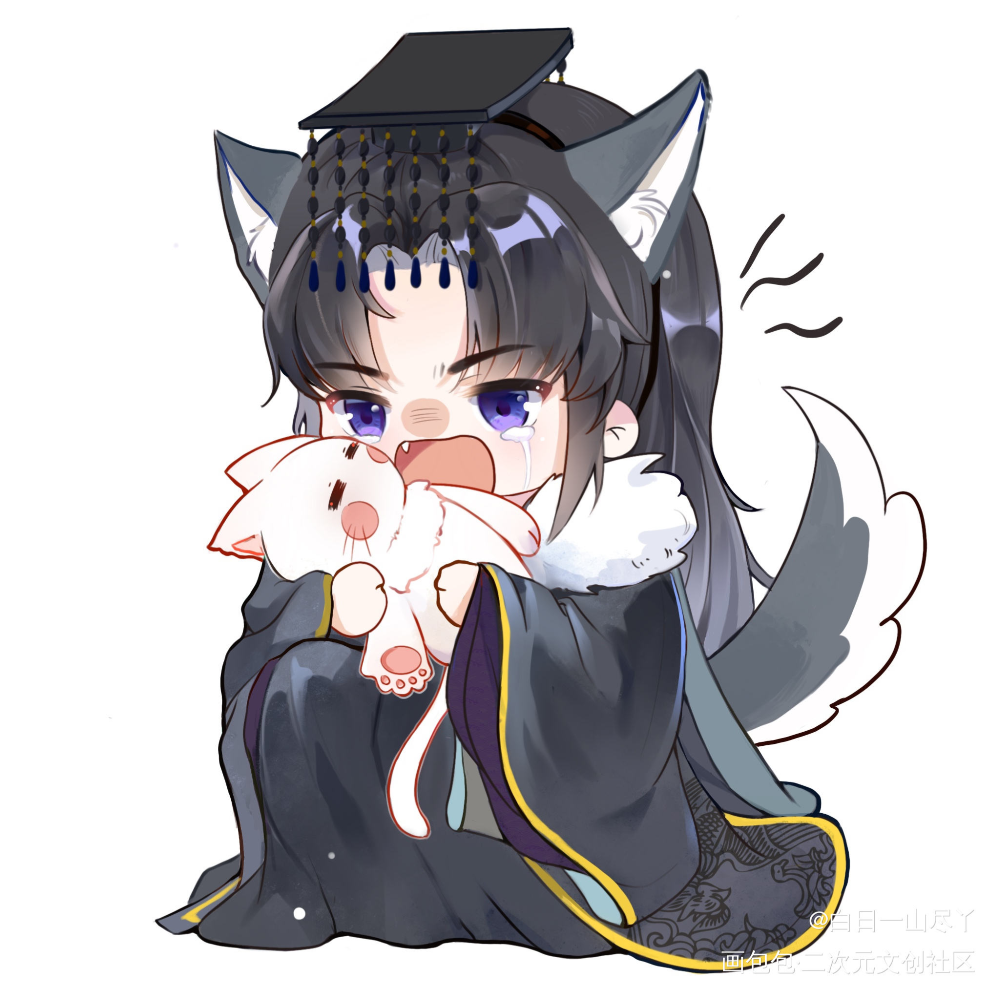 二哈和他的白猫师尊_二哈和他的白猫师尊燃晚墨燃楚晚宁Q版绘画作品