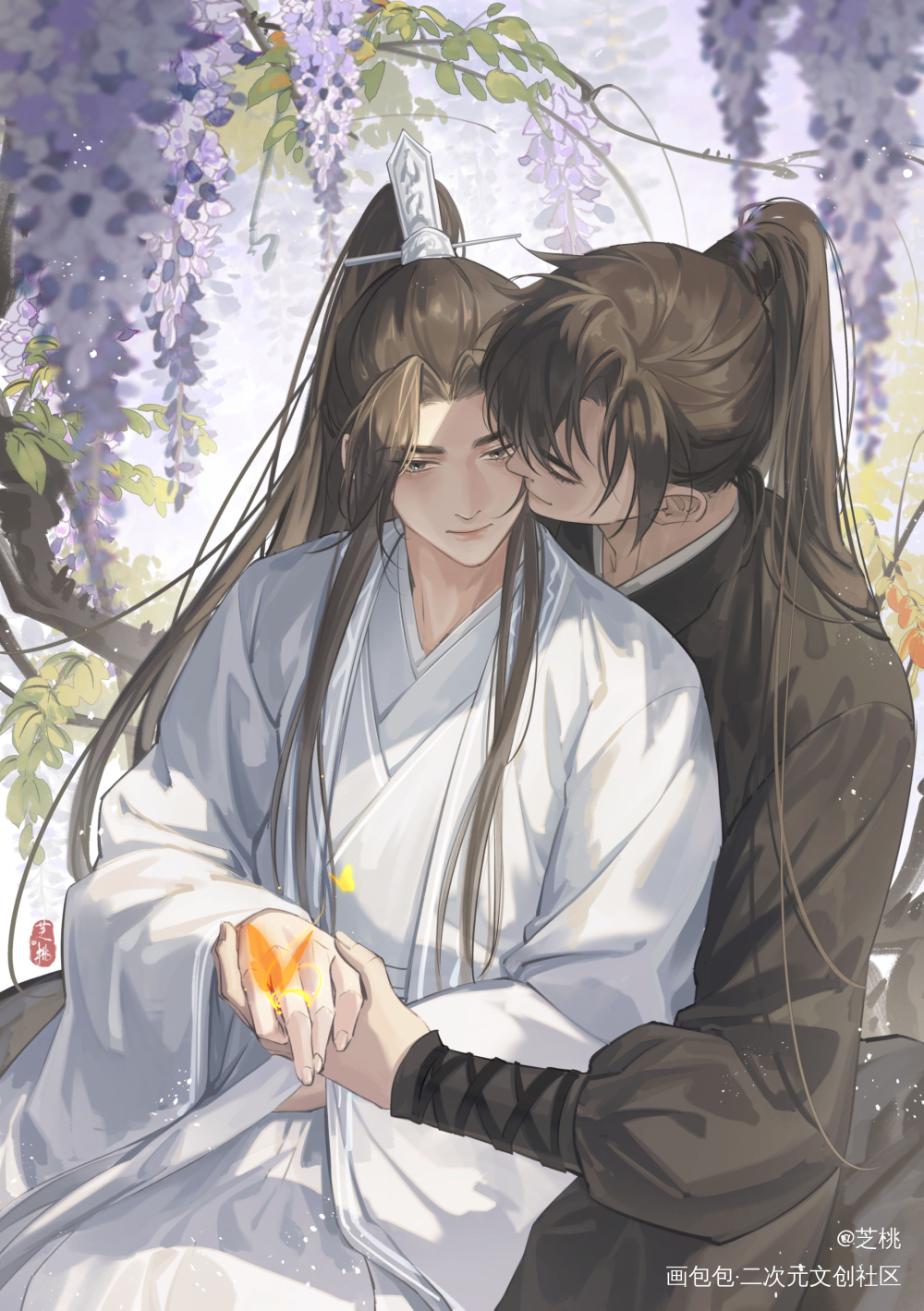 晚宁宝贝生日快乐_二哈和他的白猫师尊燃晚楚晚宁绘画作品